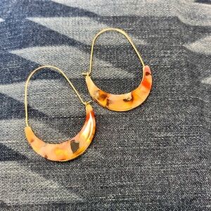 Elegant Gold and Orange Hoop Earrings